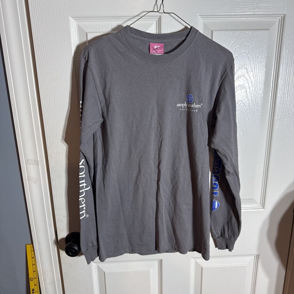 Simply Southern Womans Long Sleeve tee Be Sweet Tailgate Hard Size S